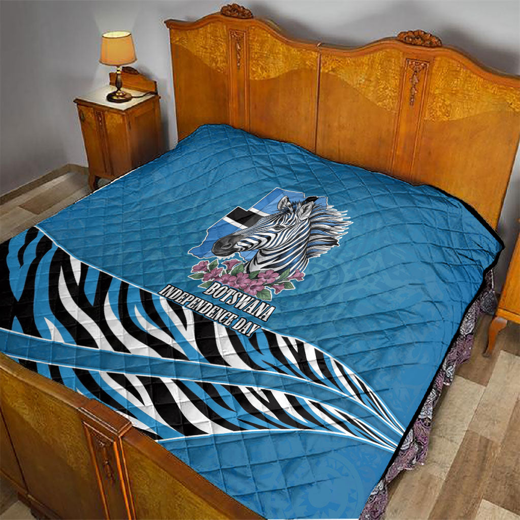 Botswana Independence Day Quilt Flying Dove Graphic Zebra Portrait Flag Map