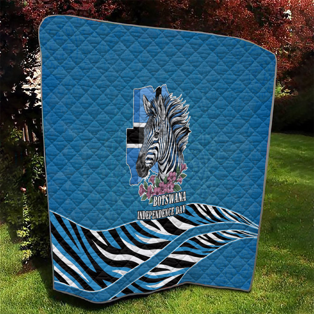 Botswana Independence Day Quilt Flying Dove Graphic Zebra Portrait Flag Map