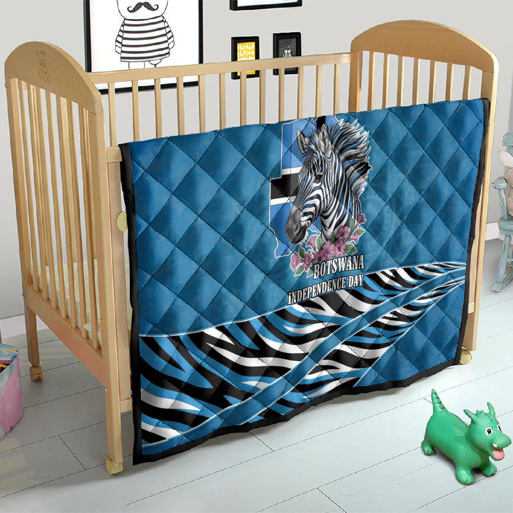 Botswana Independence Day Quilt Flying Dove Graphic Zebra Portrait Flag Map