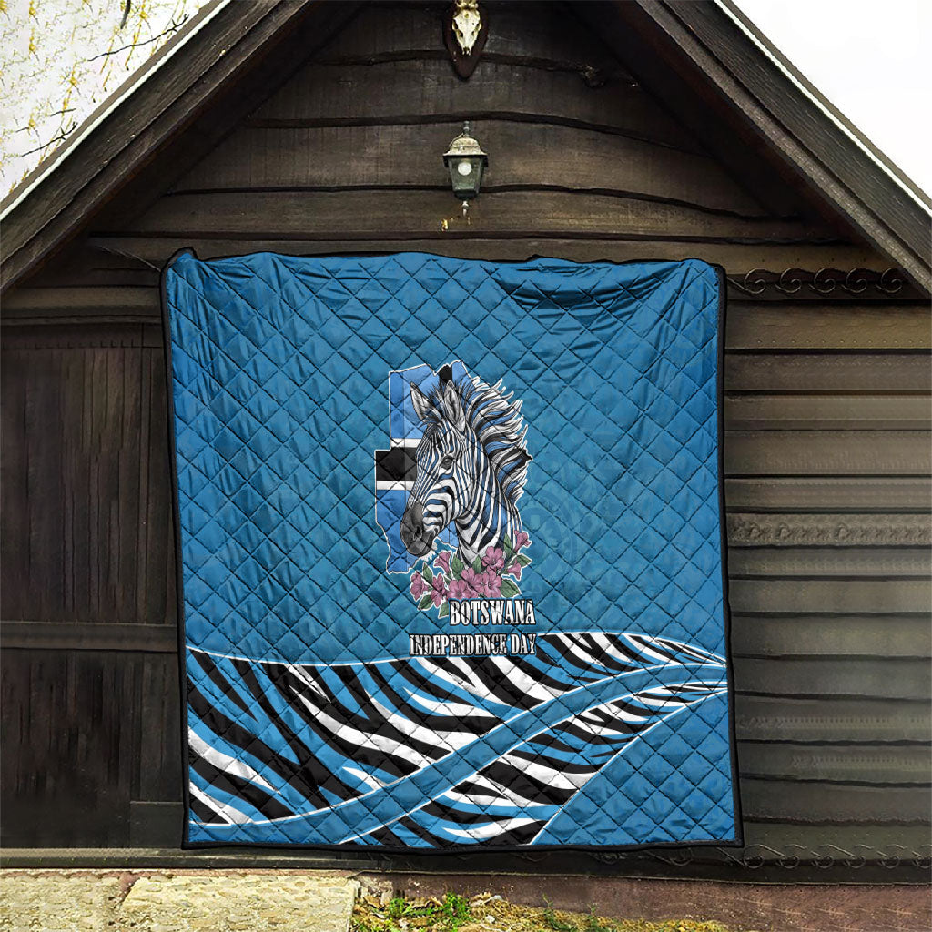Botswana Independence Day Quilt Flying Dove Graphic Zebra Portrait Flag Map