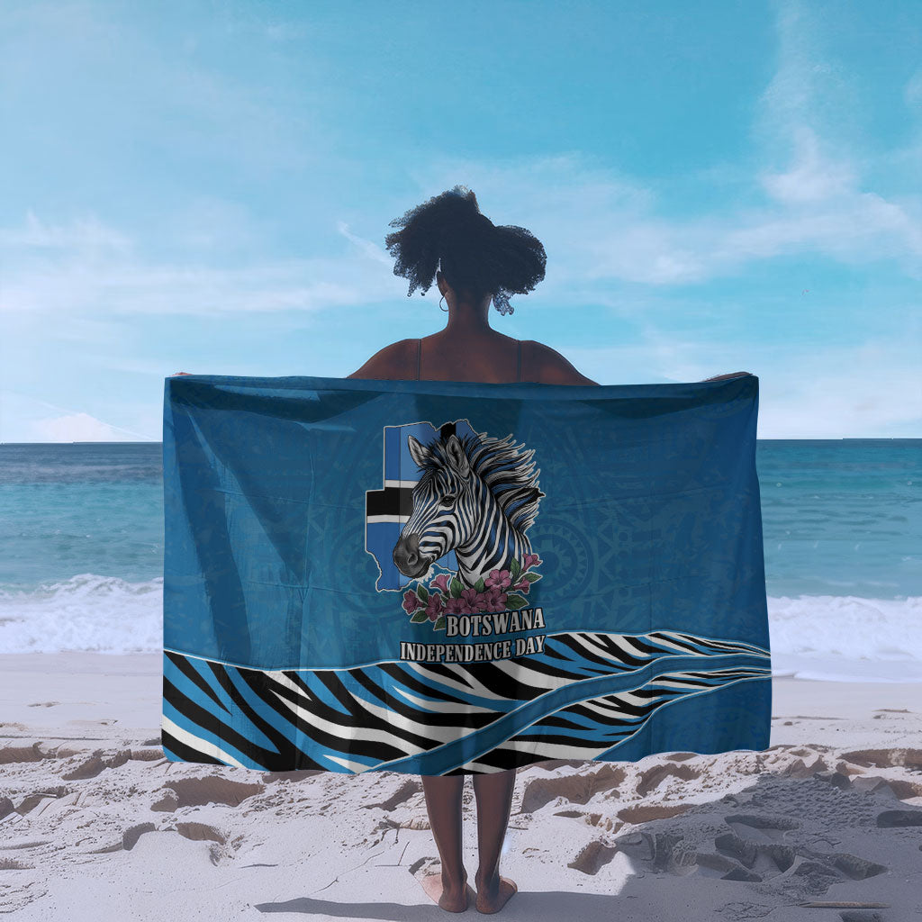Botswana Independence Day Sarong Flying Dove Graphic Zebra Portrait Flag Map