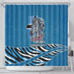 Botswana Independence Day Shower Curtain Flying Dove Graphic Zebra Portrait Flag Map