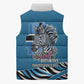 Botswana Independence Day Sleeveless Puffer Jacket Flying Dove Graphic Zebra Portrait Flag Map