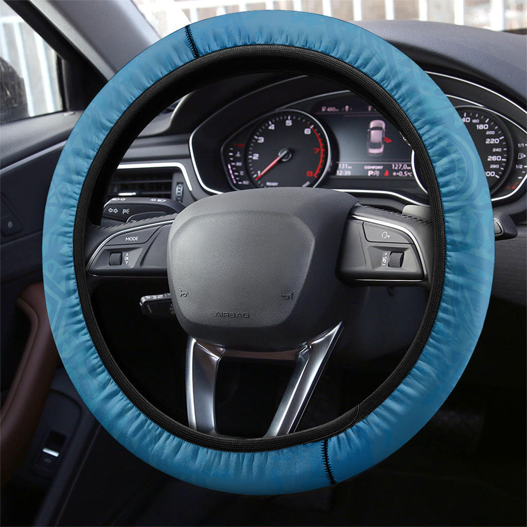Botswana Independence Day Steering Wheel Cover Flying Dove Graphic Zebra Portrait Flag Map