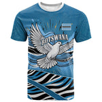 Botswana Independence Day T shirt Flying Dove Graphic Zebra Portrait Flag Map
