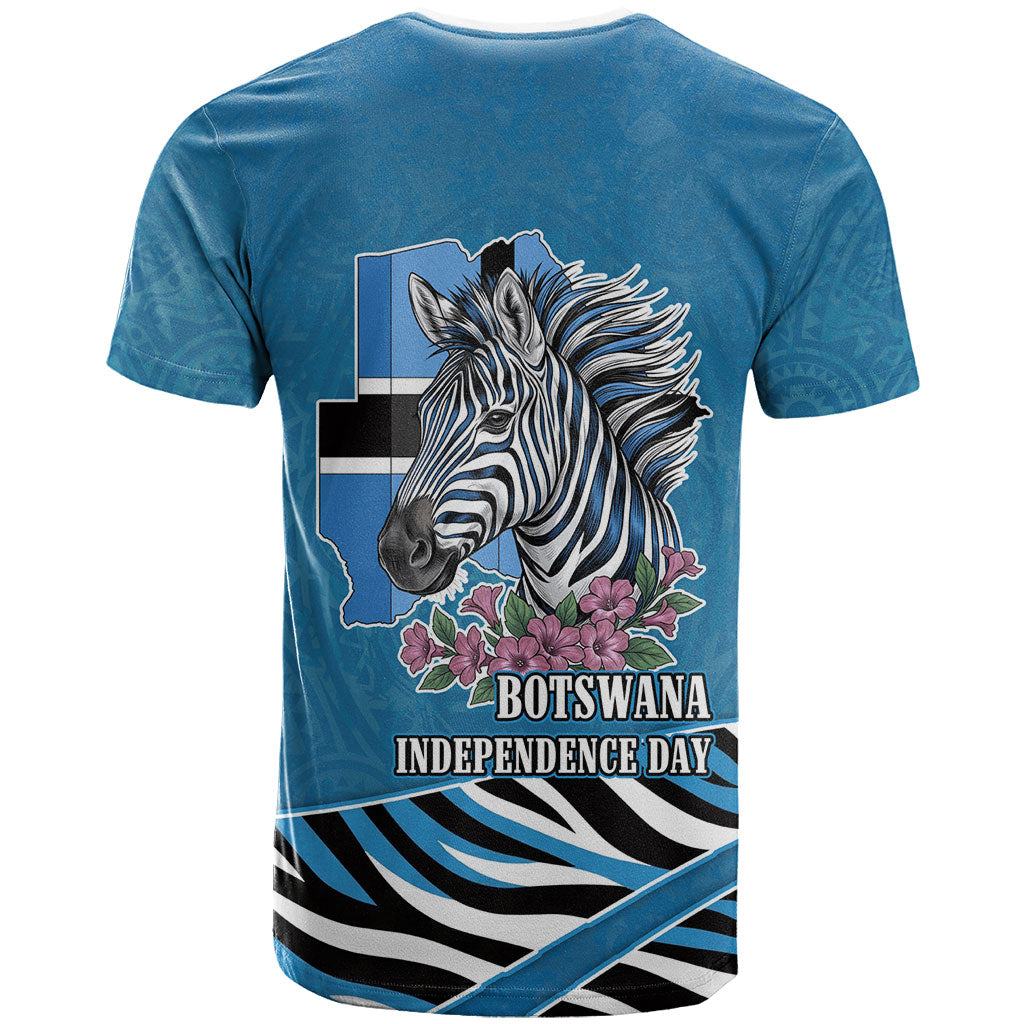 Botswana Independence Day T shirt Flying Dove Graphic Zebra Portrait Flag Map