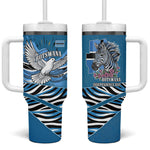 Botswana Independence Day Tumbler With Handle Flying Dove Graphic Zebra Portrait Flag Map