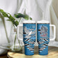 Botswana Independence Day Tumbler With Handle Flying Dove Graphic Zebra Portrait Flag Map