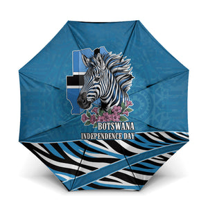 Botswana Independence Day Umbrella Flying Dove Graphic Zebra Portrait Flag Map