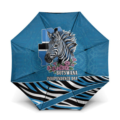 Botswana Independence Day Umbrella Flying Dove Graphic Zebra Portrait Flag Map