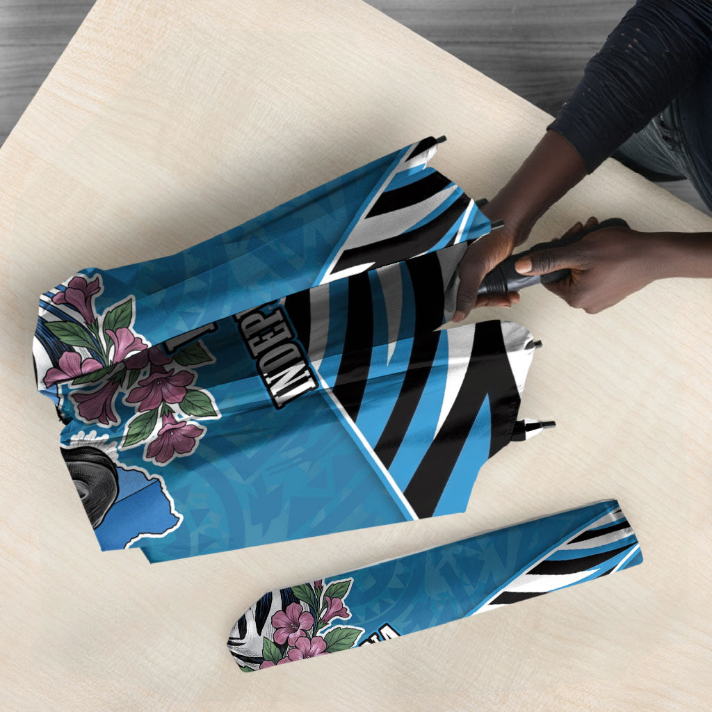 Botswana Independence Day Umbrella Flying Dove Graphic Zebra Portrait Flag Map