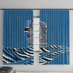 Botswana Independence Day Window Curtain Flying Dove Graphic Zebra Portrait Flag Map