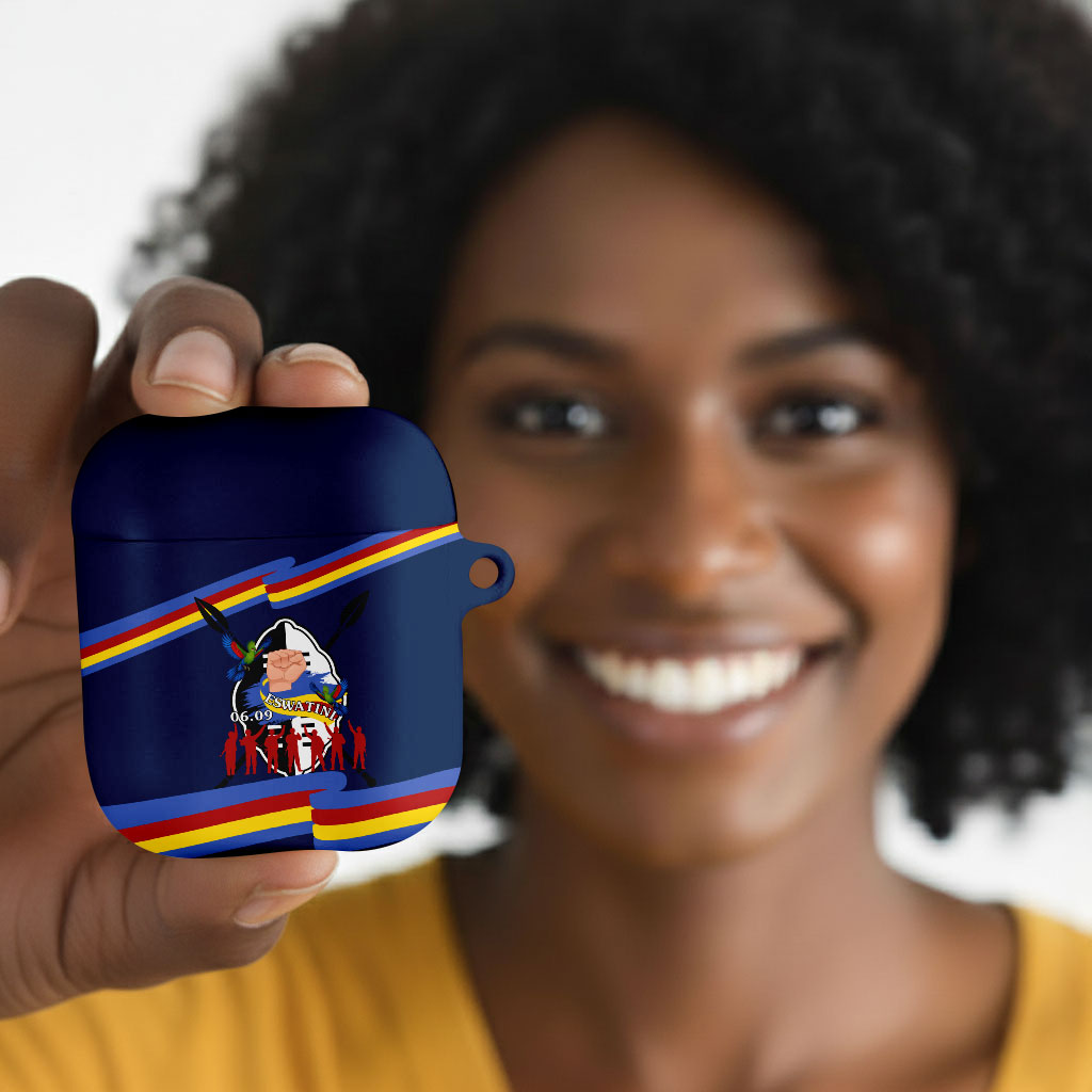 Eswatini Somhlolo Day AirPods Case Swazi Flag Tribal Shield Heritage Graphic