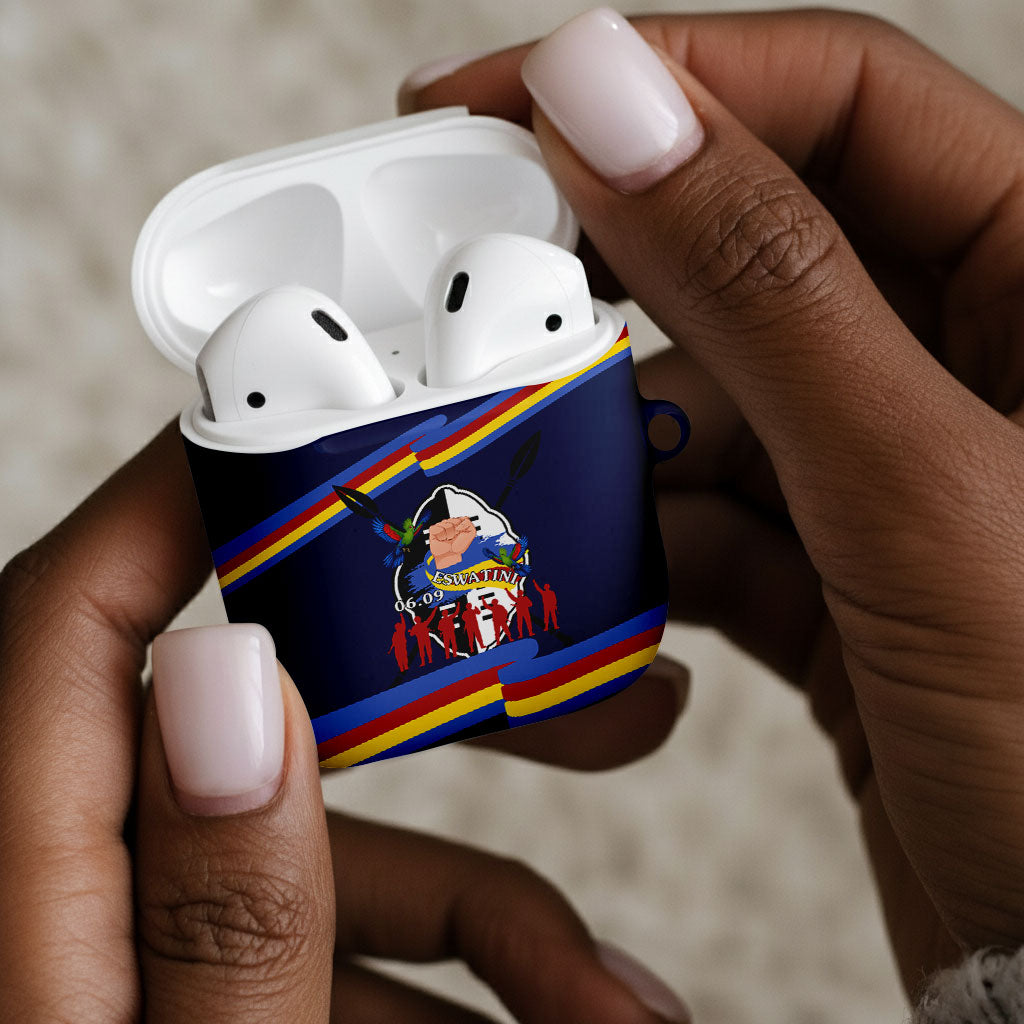 Eswatini Somhlolo Day AirPods Case Swazi Flag Tribal Shield Heritage Graphic