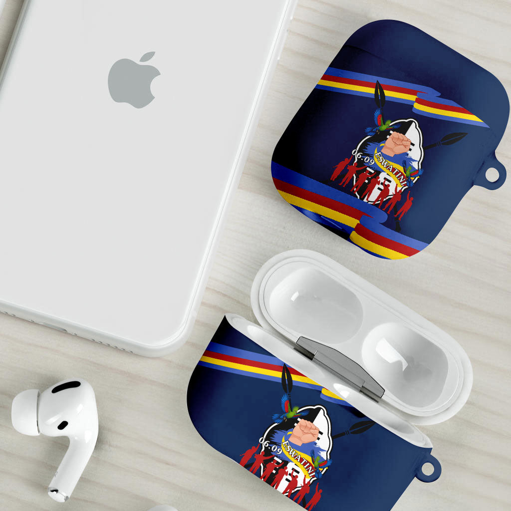 Eswatini Somhlolo Day AirPods Case Swazi Flag Tribal Shield Heritage Graphic