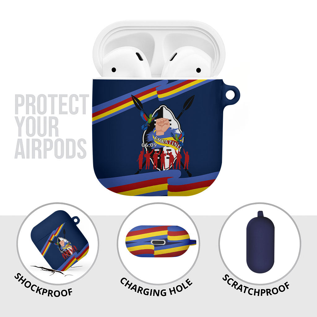 Eswatini Somhlolo Day AirPods Case Swazi Flag Tribal Shield Heritage Graphic