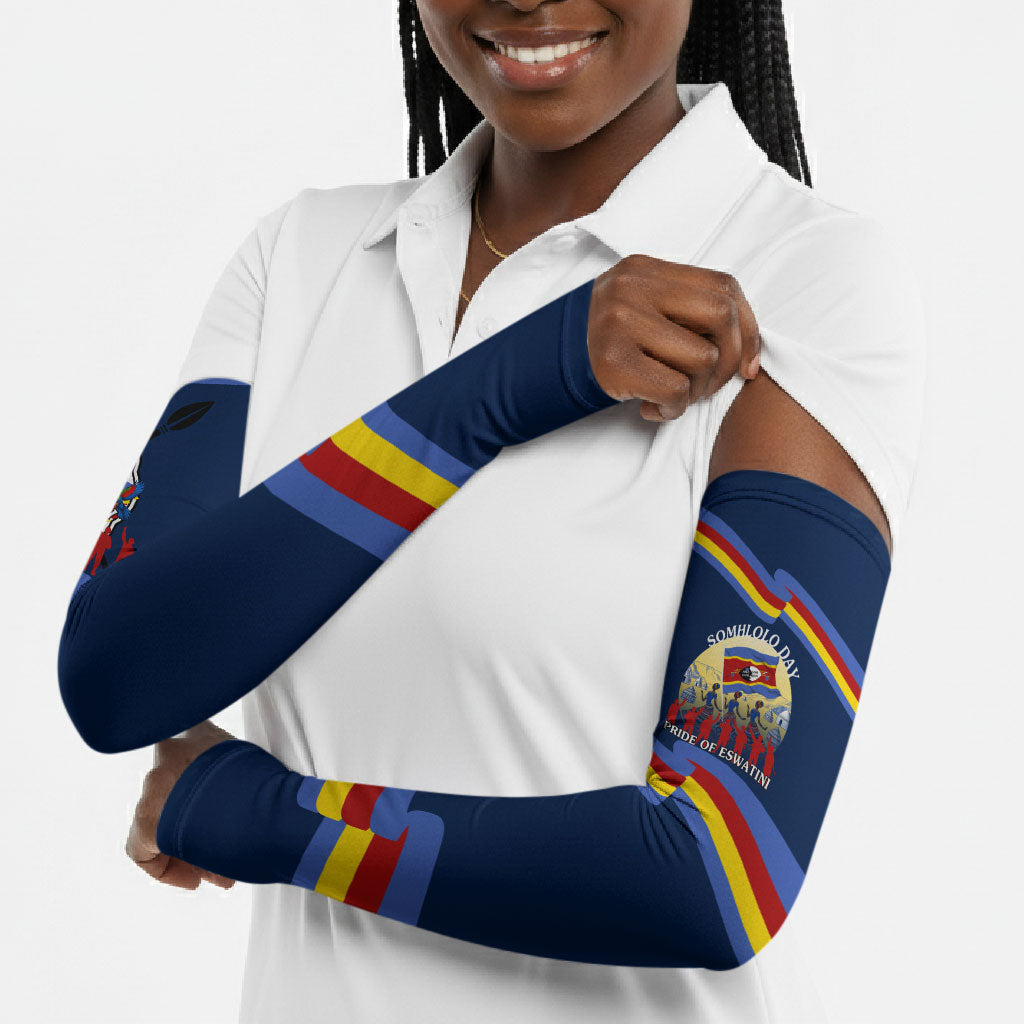 Eswatini Somhlolo Day Arm Sleeves Swazi Flag Tribal Shield Heritage Graphic