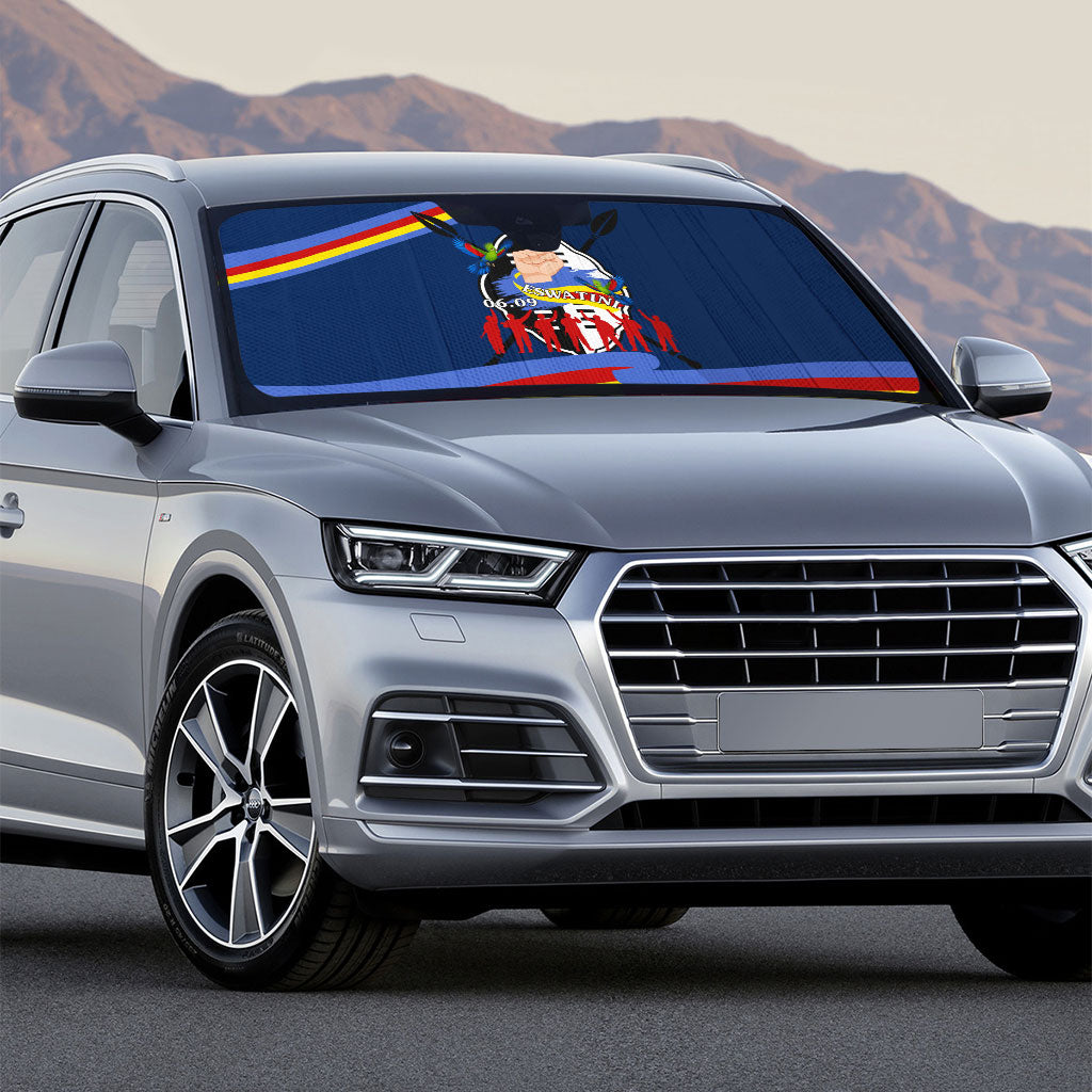 Eswatini Somhlolo Day Auto Sun Shade Swazi Flag Tribal Shield Heritage Graphic