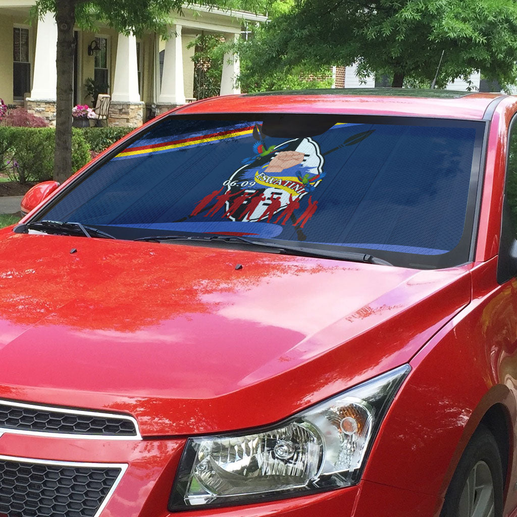 Eswatini Somhlolo Day Auto Sun Shade Swazi Flag Tribal Shield Heritage Graphic