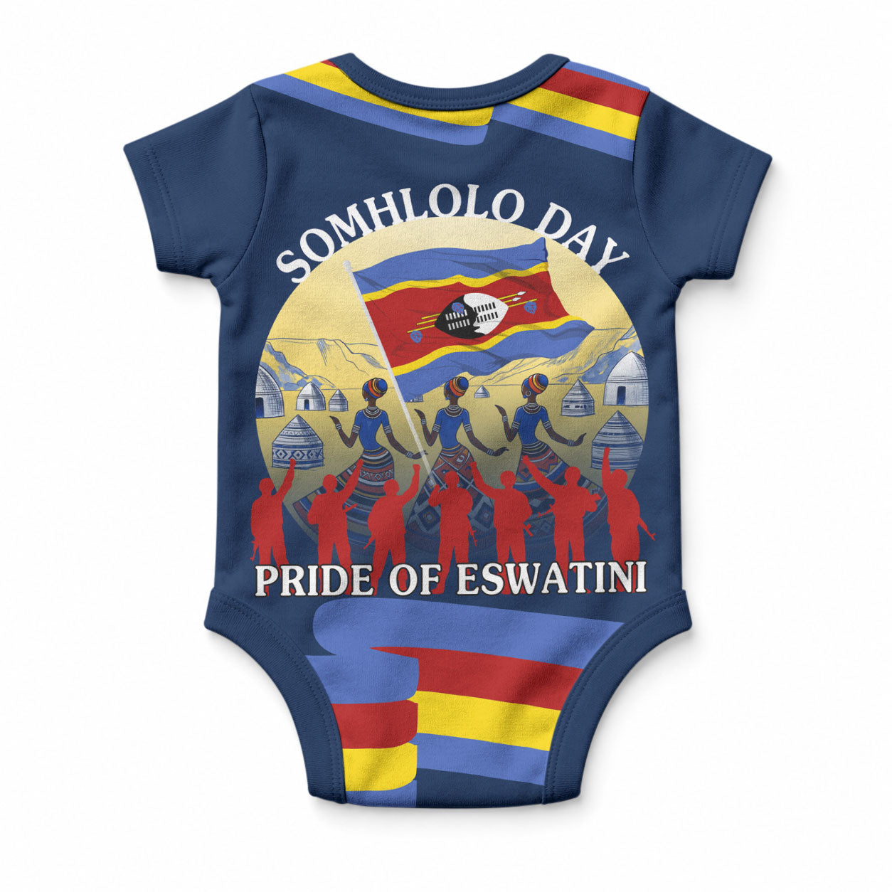 Eswatini Somhlolo Day Baby Onesie Swazi Flag Tribal Shield Heritage Graphic
