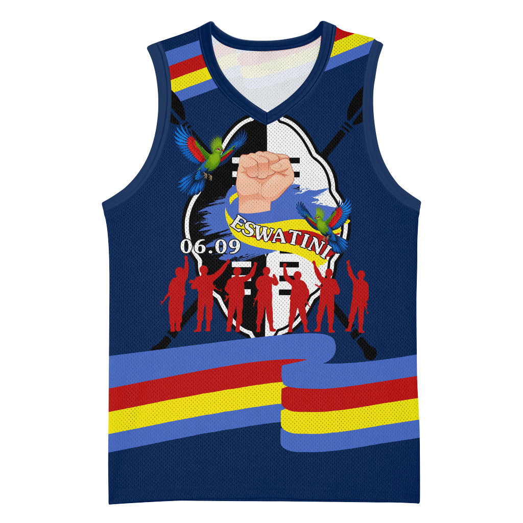 Eswatini Somhlolo Day Basketball Jersey Swazi Flag Tribal Shield Heritage Graphic