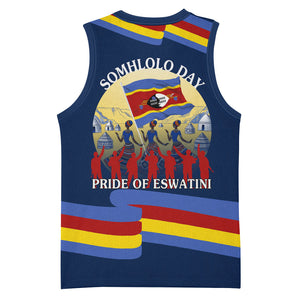 Eswatini Somhlolo Day Basketball Jersey Swazi Flag Tribal Shield Heritage Graphic