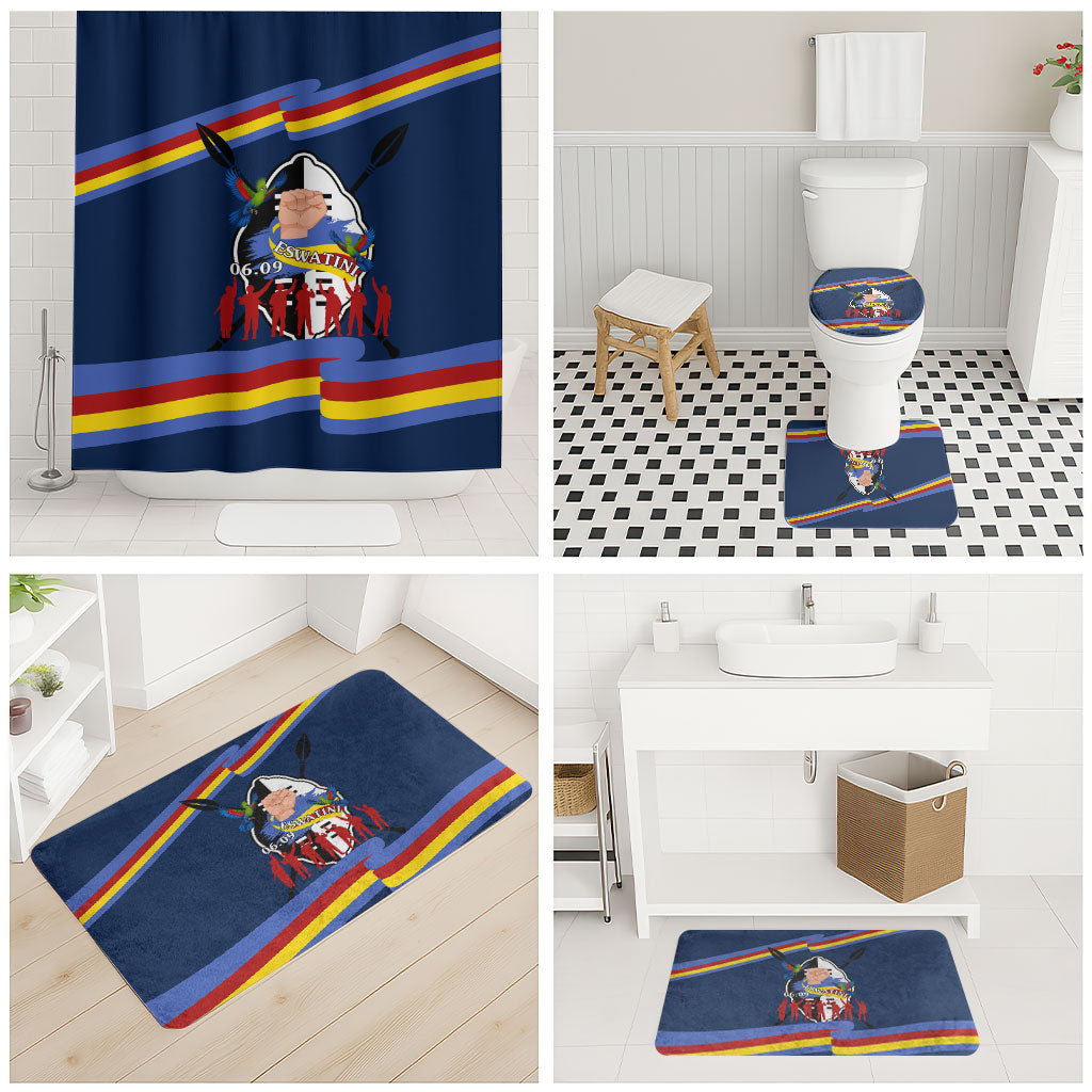 Eswatini Somhlolo Day Bathroom Set Swazi Flag Tribal Shield Heritage Graphic