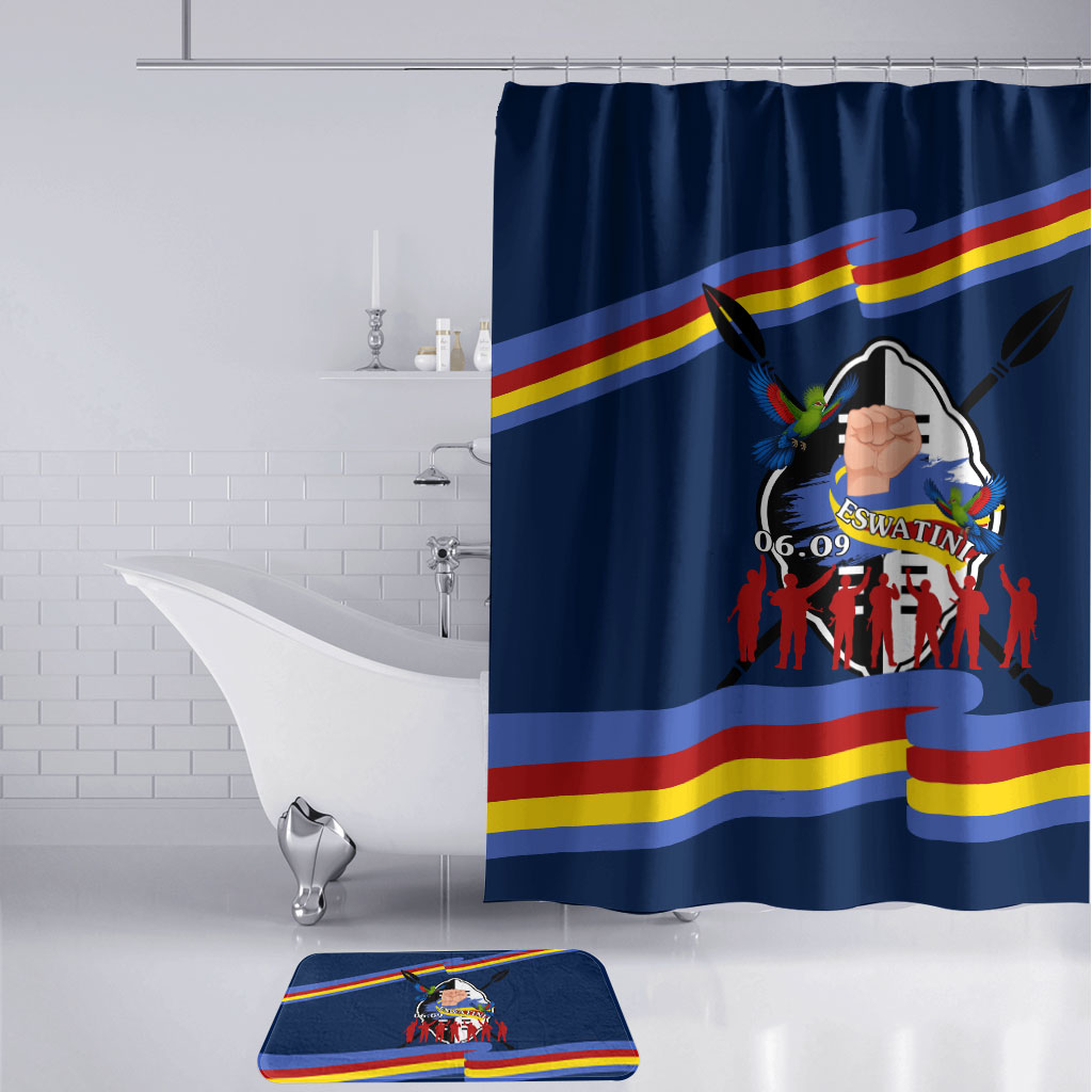 Eswatini Somhlolo Day Bathroom Set Swazi Flag Tribal Shield Heritage Graphic