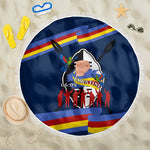 Eswatini Somhlolo Day Beach Blanket Swazi Flag Tribal Shield Heritage Graphic