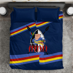 Eswatini Somhlolo Day Bedding Set Swazi Flag Tribal Shield Heritage Graphic