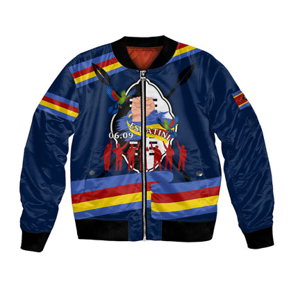Eswatini Somhlolo Day Bomber Jacket Swazi Flag Tribal Shield Heritage Graphic