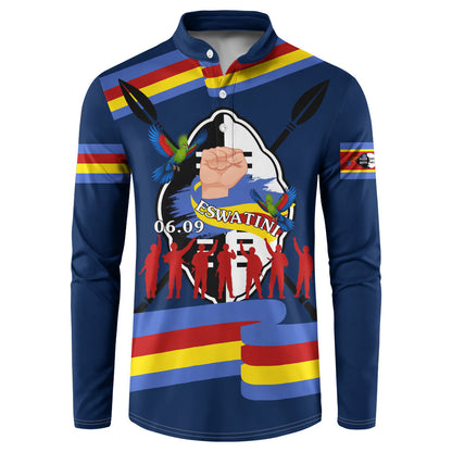 Eswatini Somhlolo Day Button Sweatshirt Swazi Flag Tribal Shield Heritage Graphic