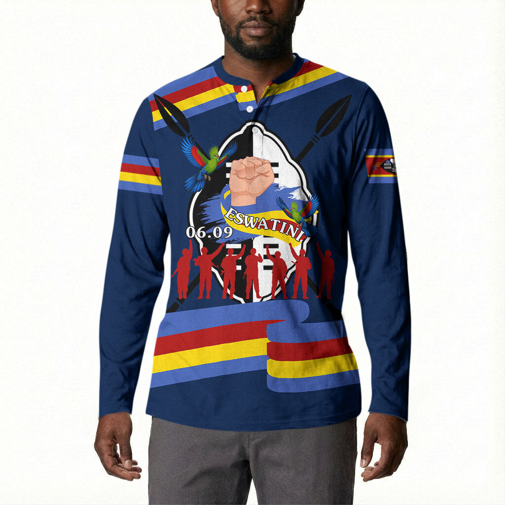 Eswatini Somhlolo Day Button Sweatshirt Swazi Flag Tribal Shield Heritage Graphic