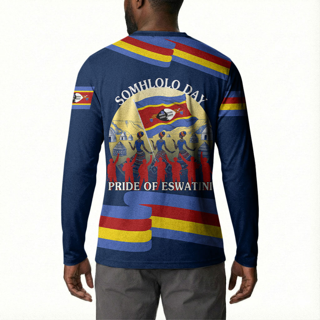 Eswatini Somhlolo Day Button Sweatshirt Swazi Flag Tribal Shield Heritage Graphic
