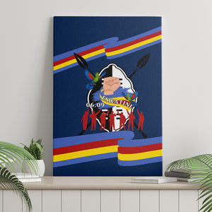 Eswatini Somhlolo Day Canvas Wall Art Swazi Flag Tribal Shield Heritage Graphic