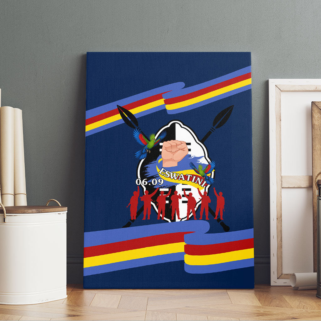 Eswatini Somhlolo Day Canvas Wall Art Swazi Flag Tribal Shield Heritage Graphic