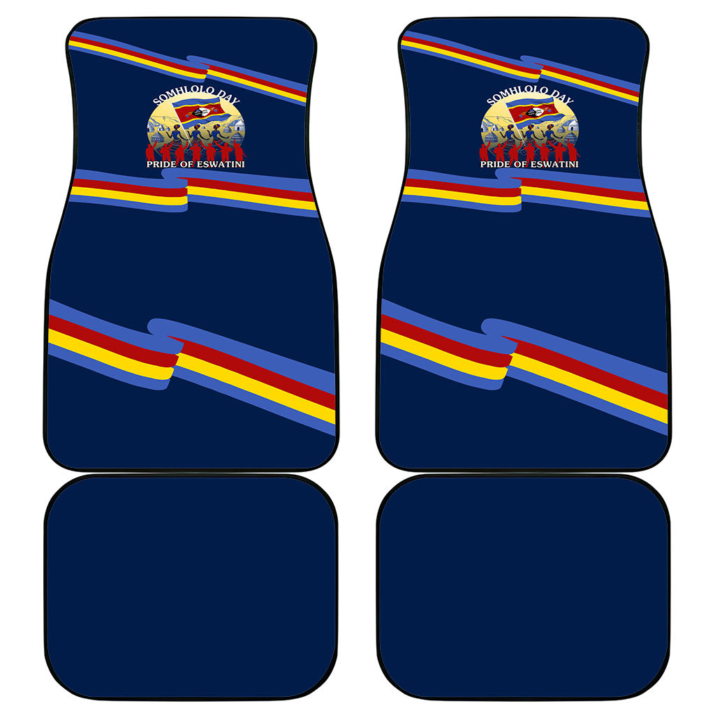 Eswatini Somhlolo Day Car Mats Swazi Flag Tribal Shield Heritage Graphic