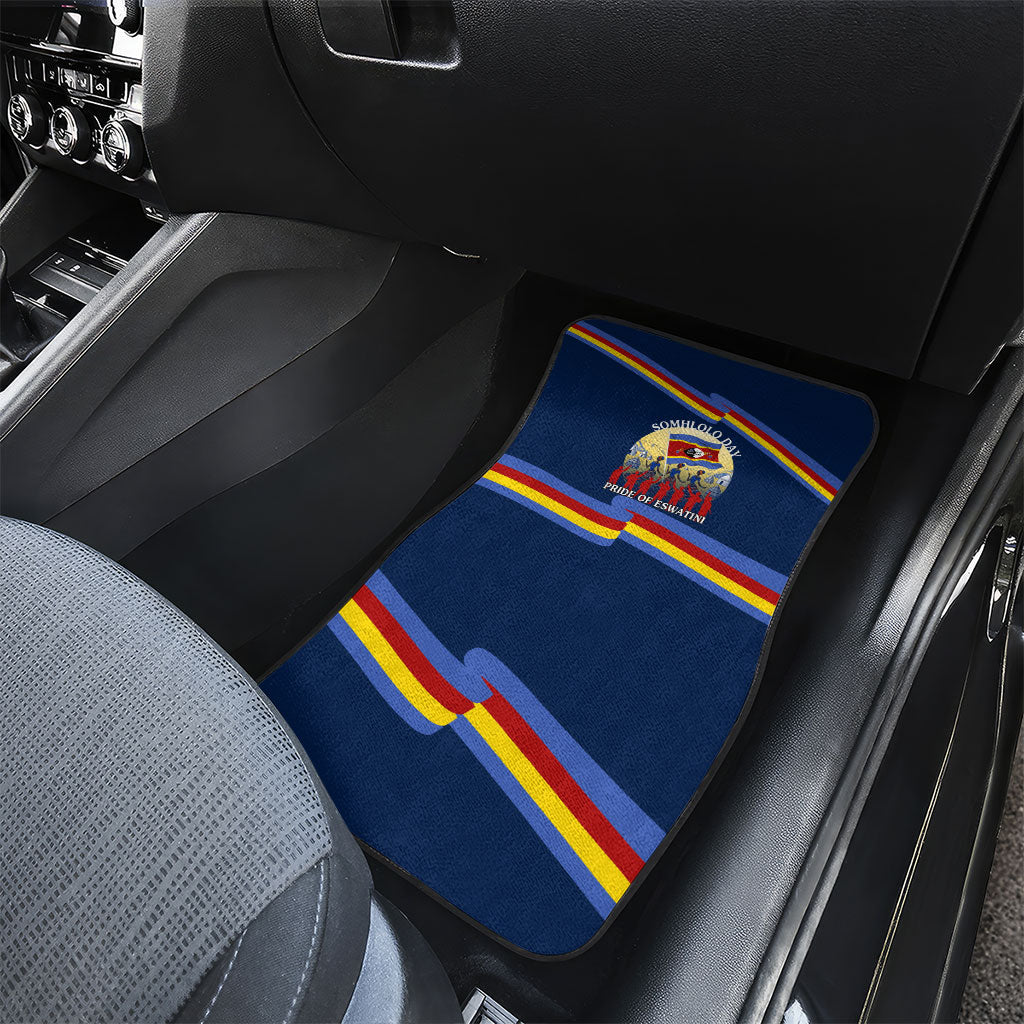 Eswatini Somhlolo Day Car Mats Swazi Flag Tribal Shield Heritage Graphic
