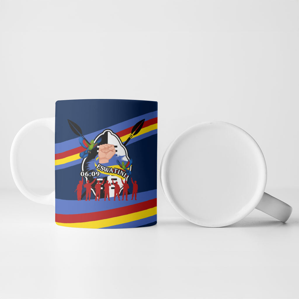 Eswatini Somhlolo Day Ceramic Mug Swazi Flag Tribal Shield Heritage Graphic