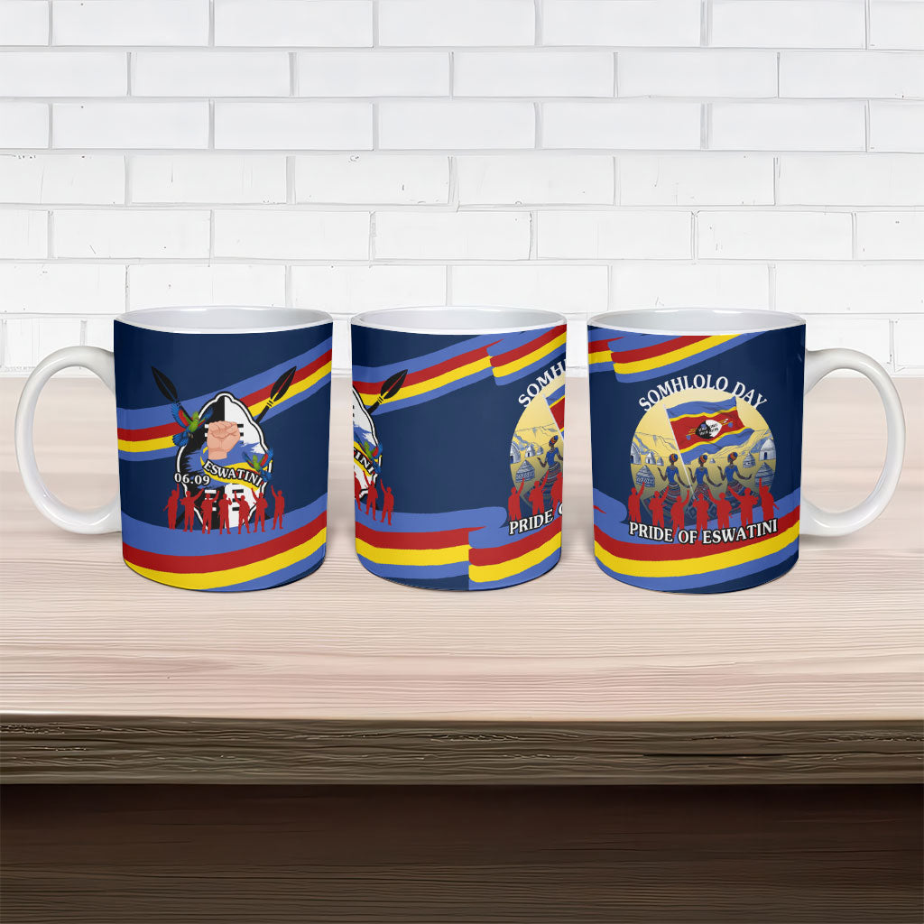 Eswatini Somhlolo Day Ceramic Mug Swazi Flag Tribal Shield Heritage Graphic