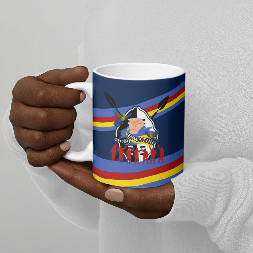 Eswatini Somhlolo Day Ceramic Mug Swazi Flag Tribal Shield Heritage Graphic