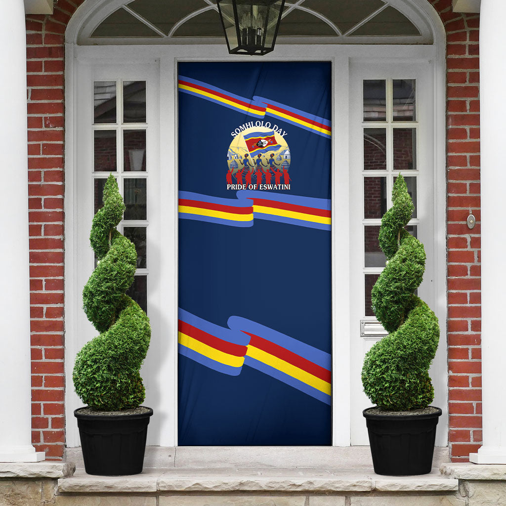 Eswatini Somhlolo Day Door Cover Swazi Flag Tribal Shield Heritage Graphic