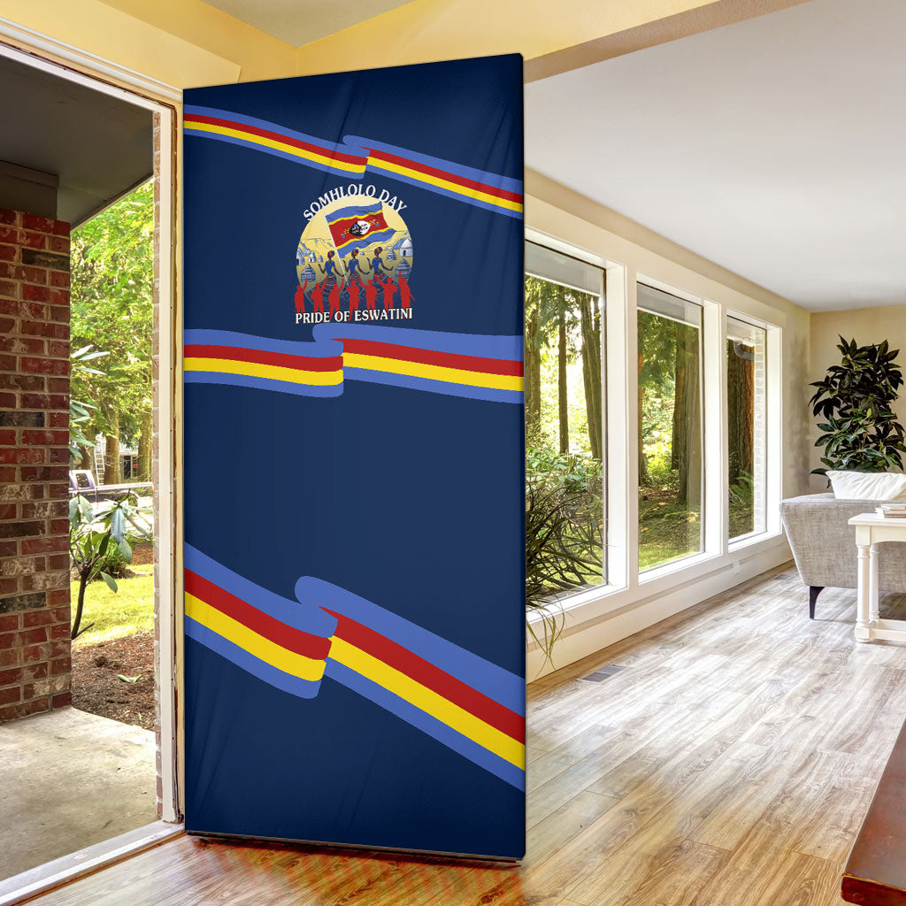 Eswatini Somhlolo Day Door Cover Swazi Flag Tribal Shield Heritage Graphic