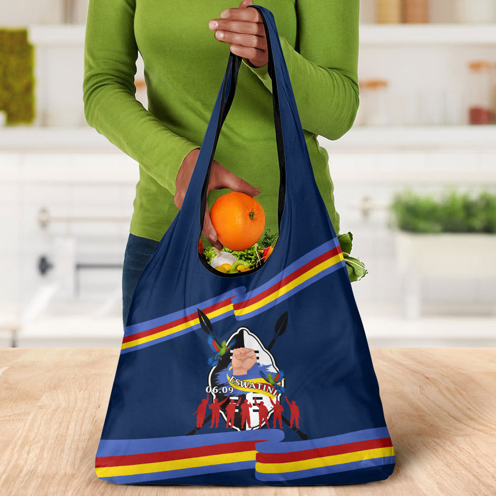 Eswatini Somhlolo Day Grocery Bag Swazi Flag Tribal Shield Heritage Graphic