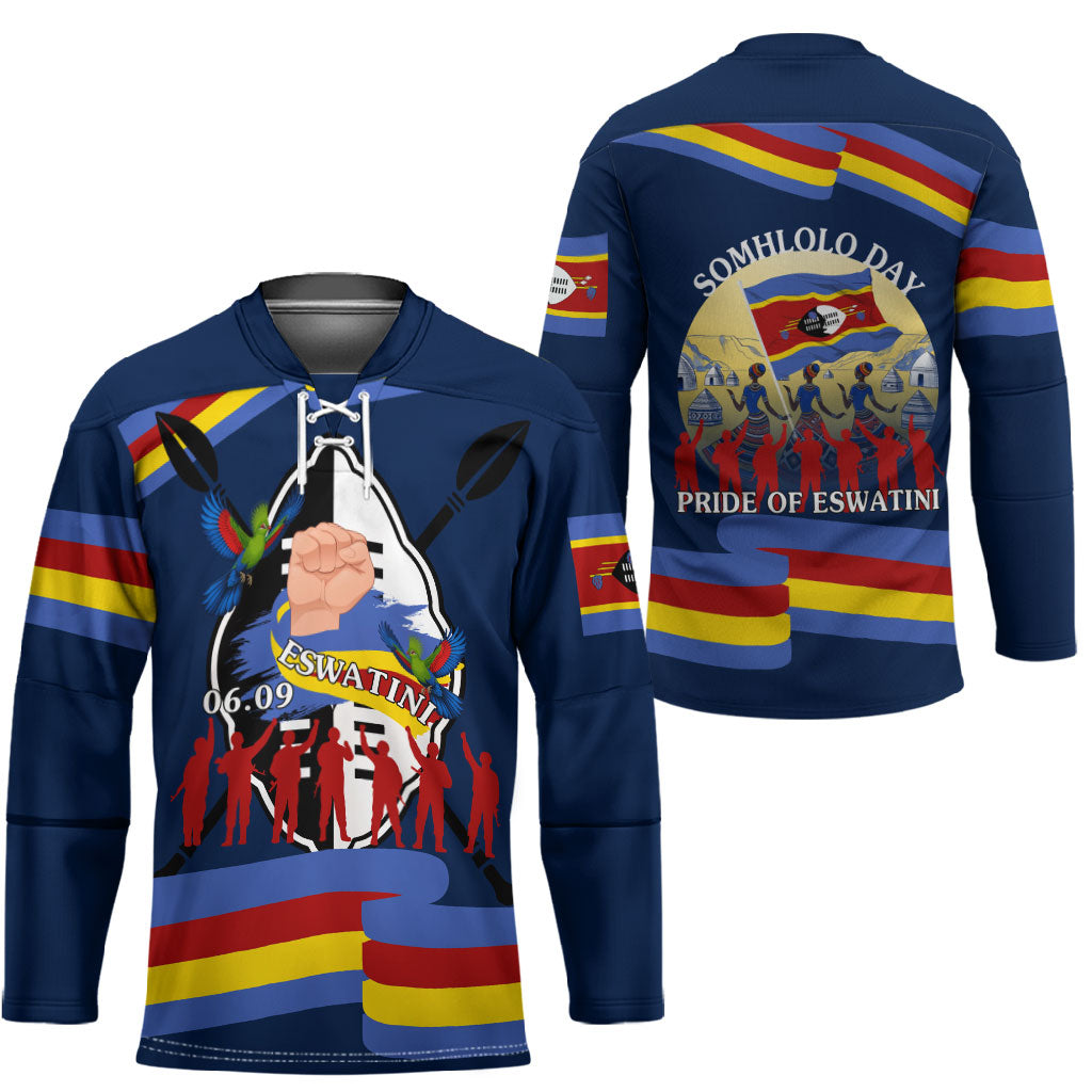 Eswatini Somhlolo Day Hockey Jersey Swazi Flag Tribal Shield Heritage Graphic