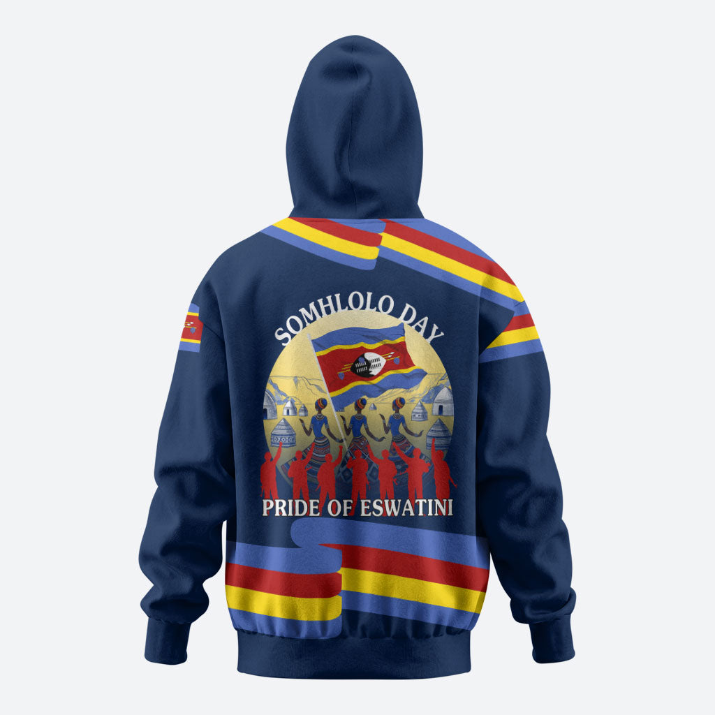 Eswatini Somhlolo Day Hoodie Swazi Flag Tribal Shield Heritage Graphic