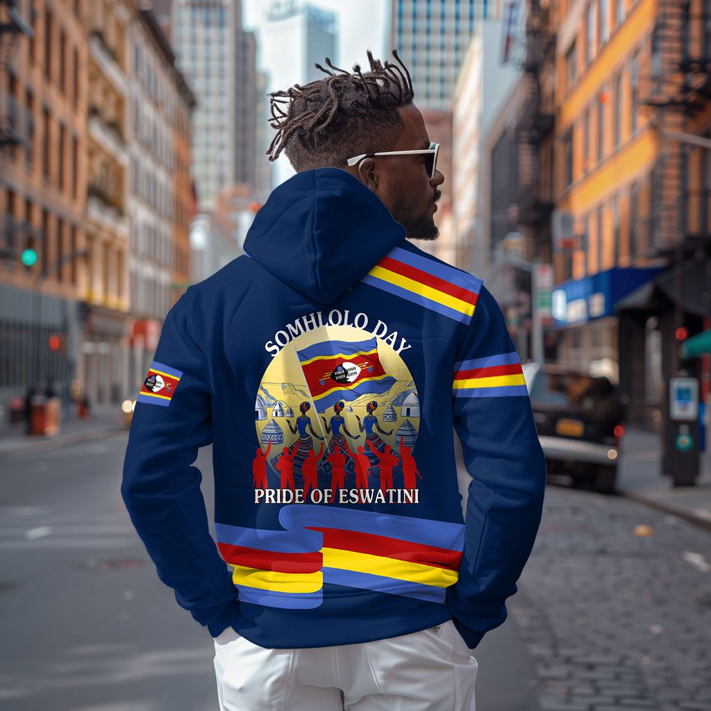 Eswatini Somhlolo Day Hoodie Swazi Flag Tribal Shield Heritage Graphic