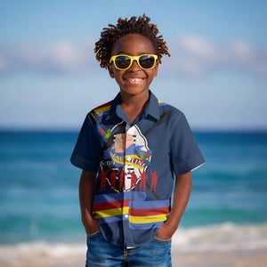 Eswatini Somhlolo Day Kid Hawaiian Shirt Swazi Flag Tribal Shield Heritage Graphic