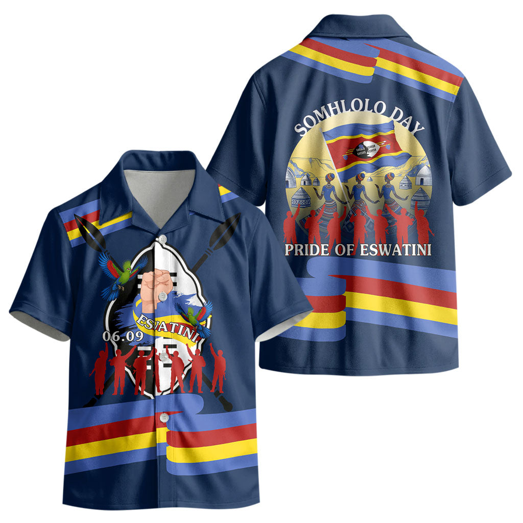 Eswatini Somhlolo Day Kid Hawaiian Shirt Swazi Flag Tribal Shield Heritage Graphic