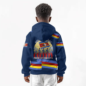 Eswatini Somhlolo Day Kid Hoodie Swazi Flag Tribal Shield Heritage Graphic
